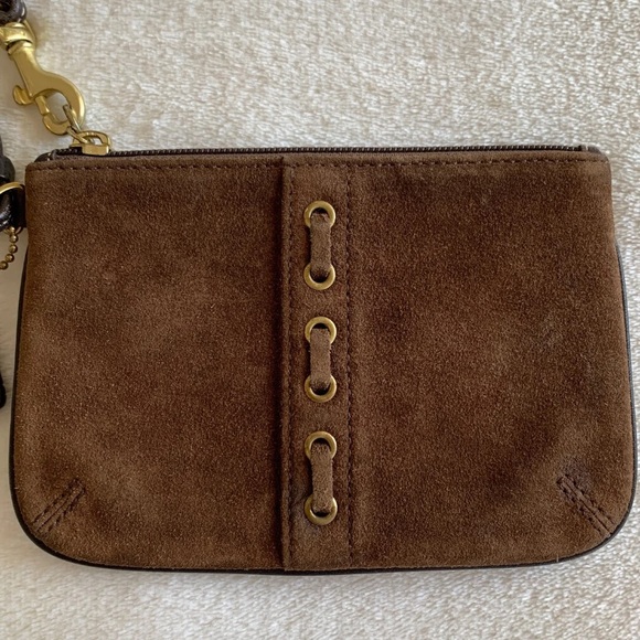Coach Brown Suede Wristlet - Picture 2 of 5